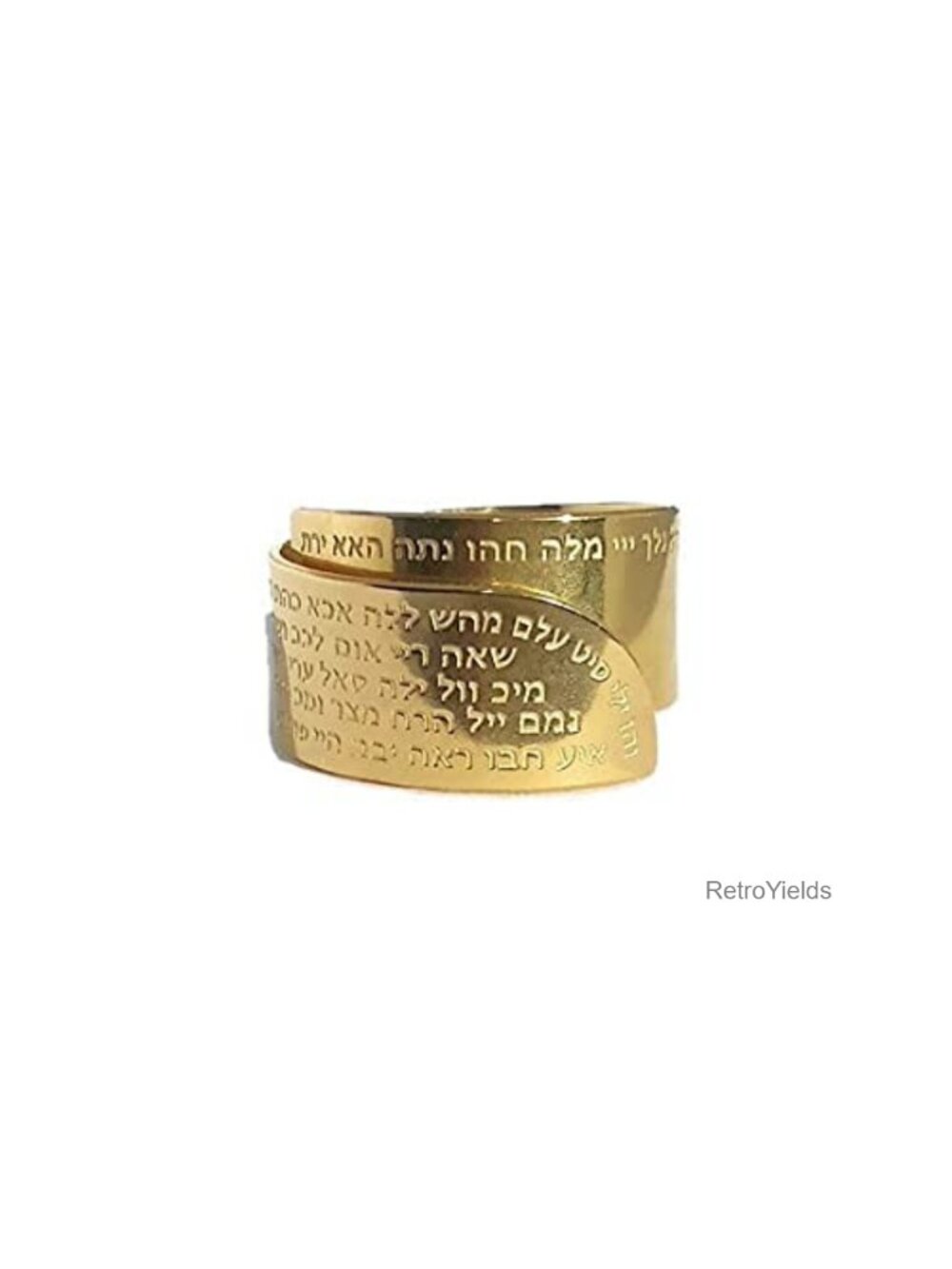 18K Yellow Gold Plated Brass Adjustable Wrap Ring Unisex Handmade Israel